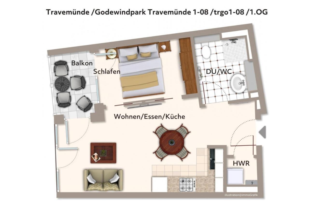 Апартаменты Godewindpark Travemuende Godewindpark Travemuende 1-08 Любек Экстерьер фото